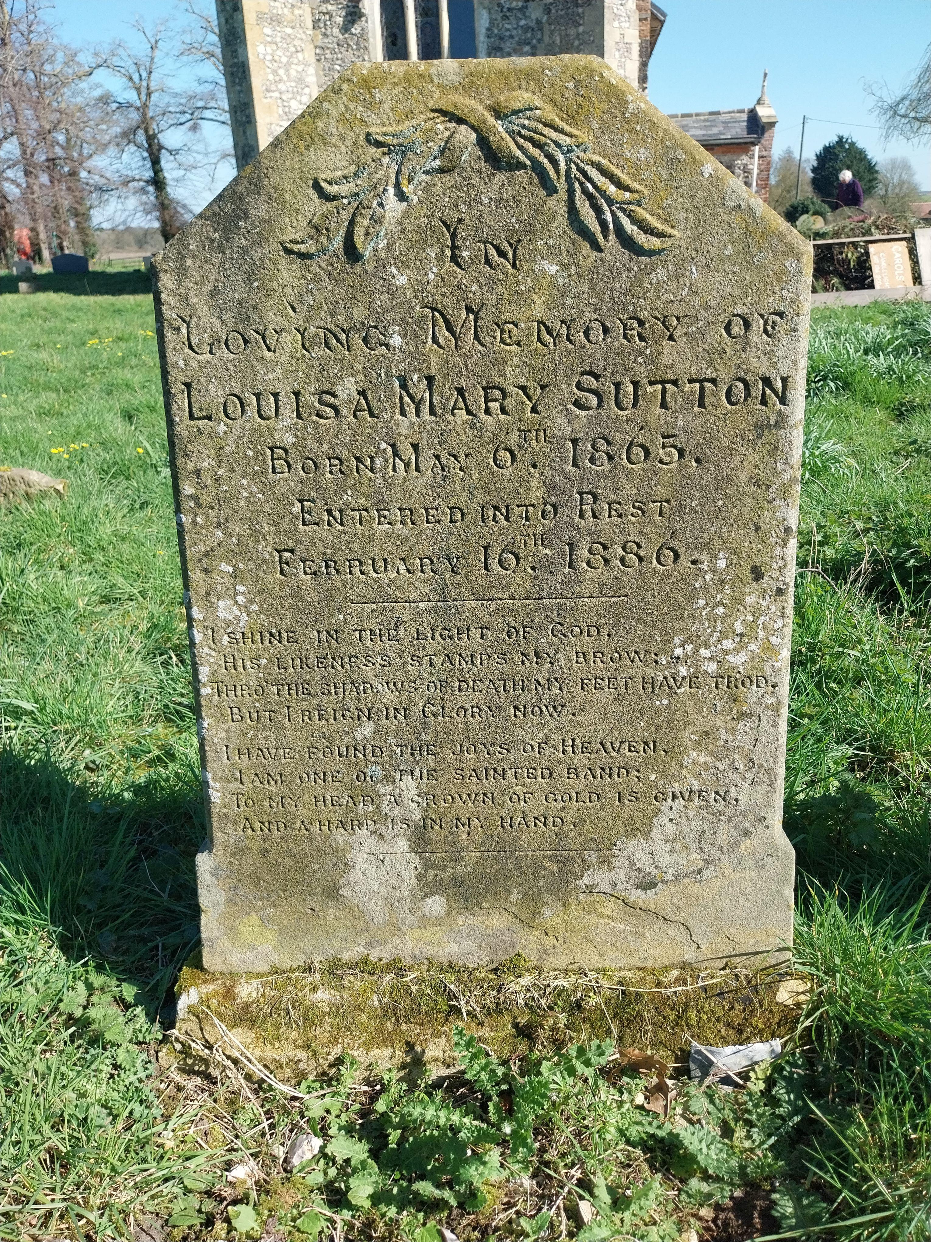 Grave image for SUTTON, Louisa Mary