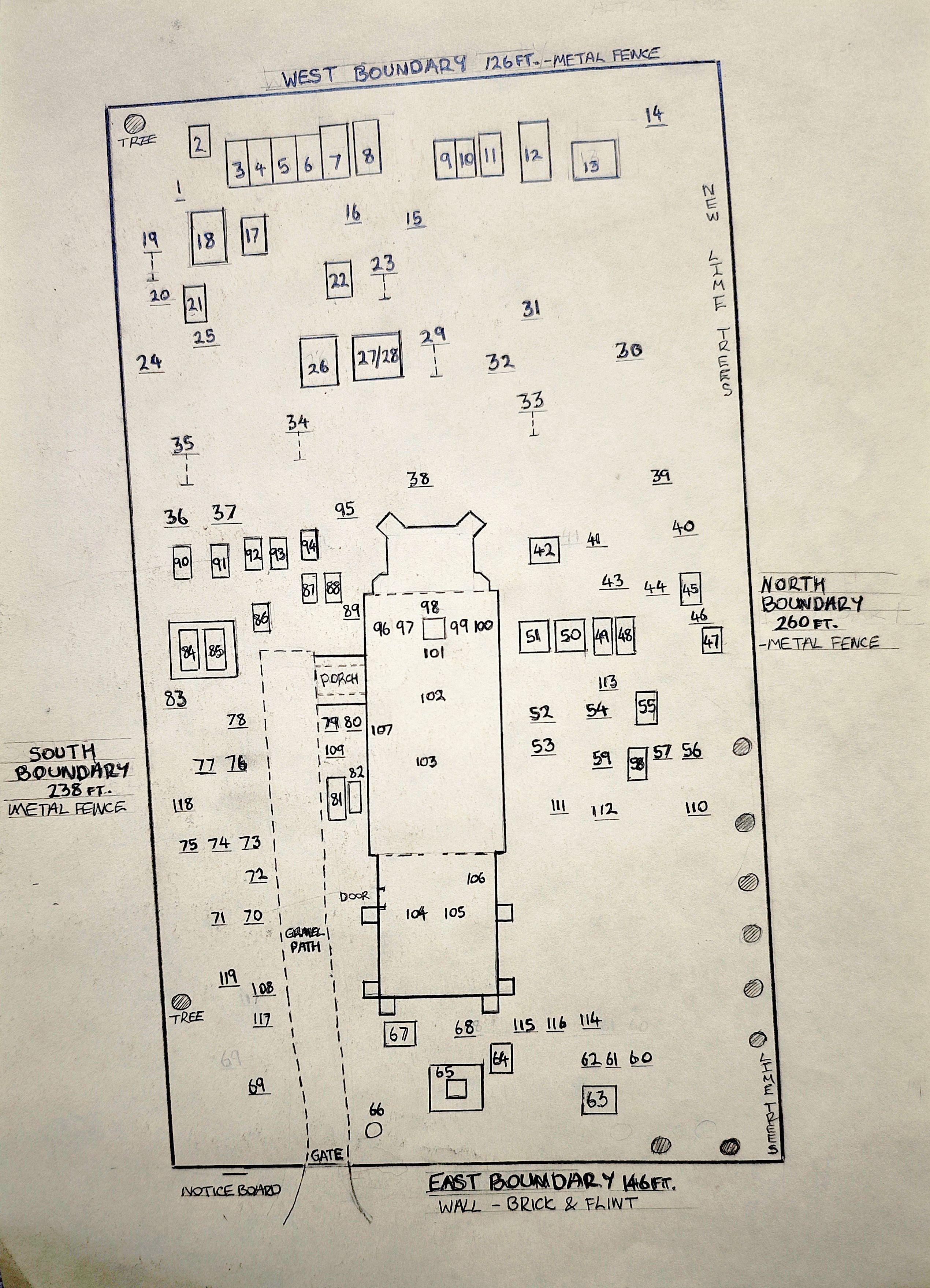 Grave location map